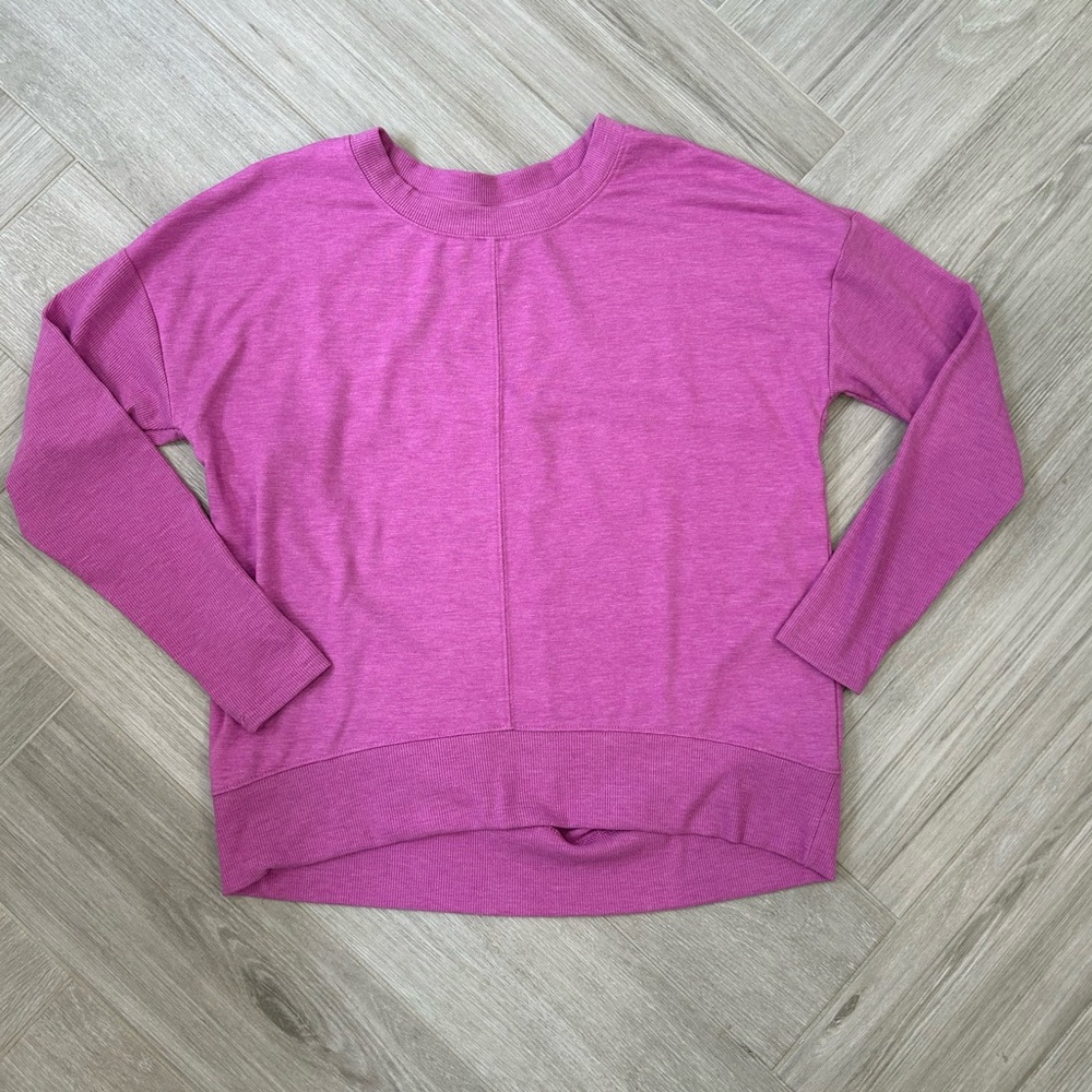 RBX Active Long Sleeve Crewneck Pullover Fuschia Pink Small